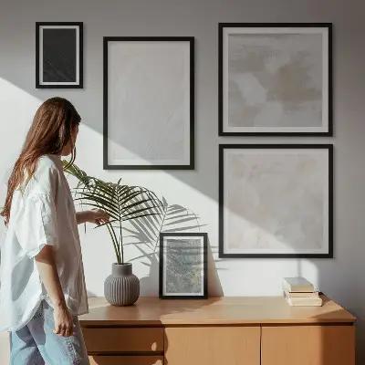 Set tablouri decorative de perete cu model de structură elegantă din piatră