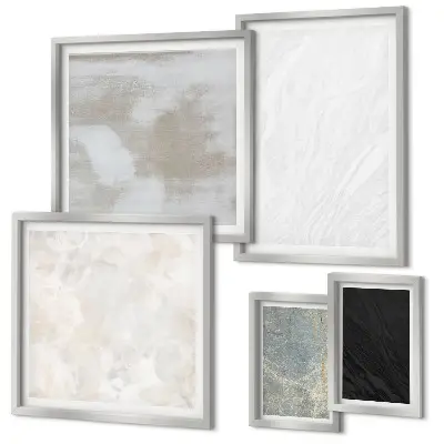 Set tablouri decorative de perete cu model de structură elegantă din piatră