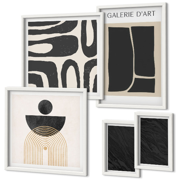 Polyptic înrămat Forme abstracte de marmură