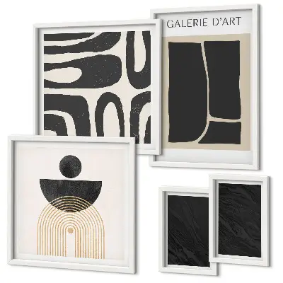 Forme abstracte de marmură tablou poliptic înrămat