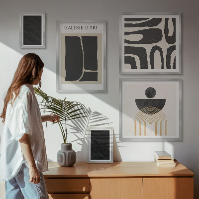 Polyptic înrămat Forme abstracte de marmură