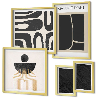 Polyptic înrămat Forme abstracte de marmură