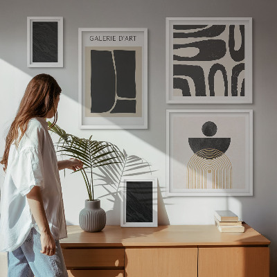 Polyptic înrămat Forme abstracte de marmură