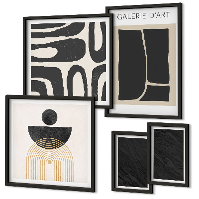 Polyptic înrămat Forme abstracte de marmură