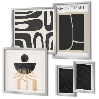 Polyptic înrămat Forme abstracte de marmură