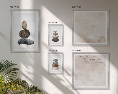 Polyptic înrămat Pictură boho cu stive de pietre
