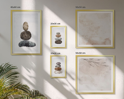 Polyptic înrămat Pictură boho cu stive de pietre