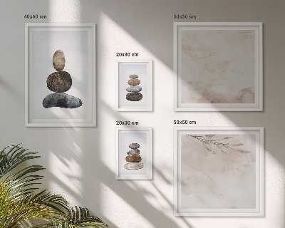 Polyptic înrămat Pictură boho cu stive de pietre