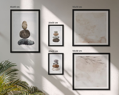 Polyptic înrămat Pictură boho cu stive de pietre