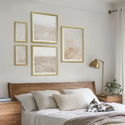 Tablou poliptic înrămat cu model de texturi pastelate la modă