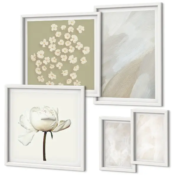 Set de tablouri decorative de perete cu flori în stil boho la modă