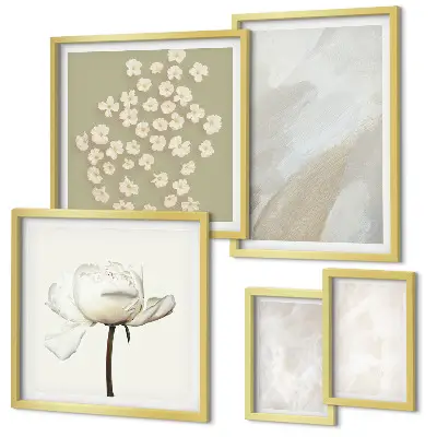 Set de tablouri decorative de perete cu flori în stil boho la modă