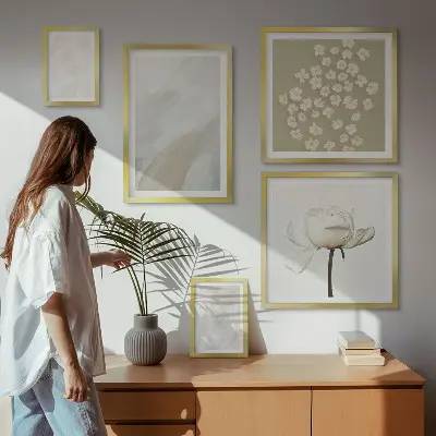 Set de tablouri decorative de perete cu flori în stil boho la modă