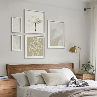 Set de tablouri decorative de perete cu flori în stil boho la modă