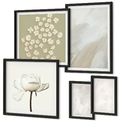 Set de tablouri decorative de perete cu flori în stil boho la modă