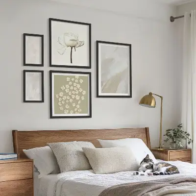 Set de tablouri decorative de perete cu flori în stil boho la modă