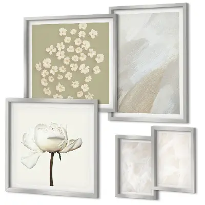 Set de tablouri decorative de perete cu flori în stil boho la modă