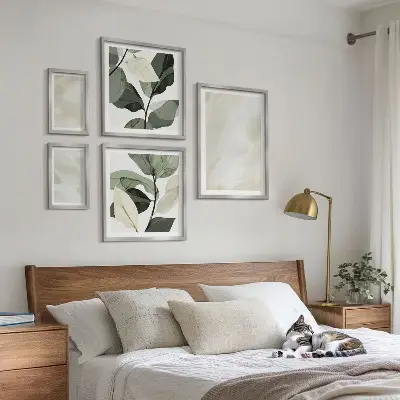 Tablou poliptic înrămat cu model abstract boho în nuanțe strălucitoare