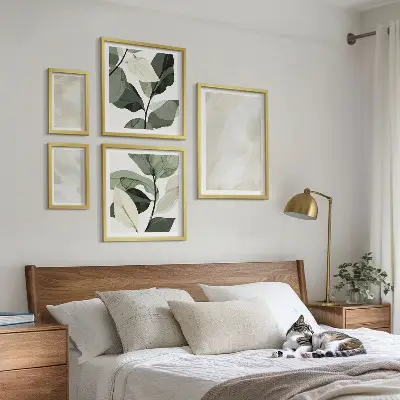 Tablou poliptic înrămat cu model abstract boho în nuanțe strălucitoare