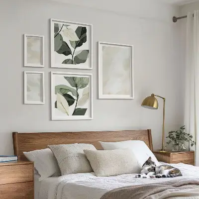 Tablou poliptic înrămat cu model abstract boho în nuanțe strălucitoare
