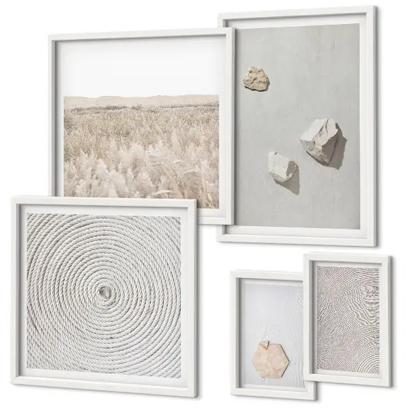 Set tablouri decorative de perete cu texturi nisipoase în stil boho