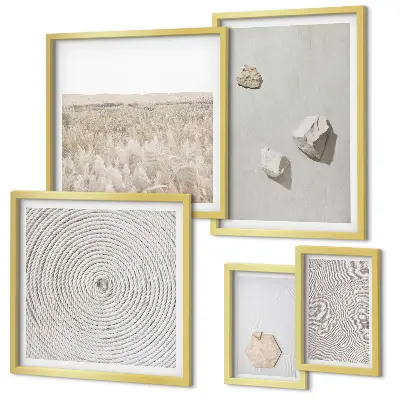Set tablouri decorative de perete cu texturi nisipoase în stil boho