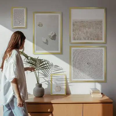 Set tablouri decorative de perete cu texturi nisipoase în stil boho