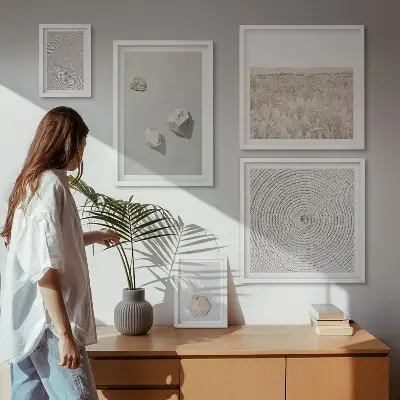 Set tablouri decorative de perete cu texturi nisipoase în stil boho