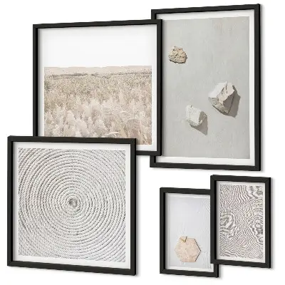 Set tablouri decorative de perete cu texturi nisipoase în stil boho