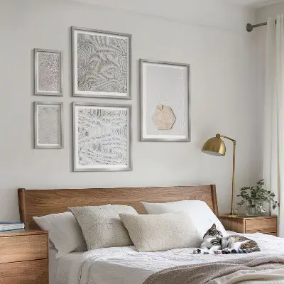 Poliptic înrămat cu texturi nisipoase în stil boho ușor