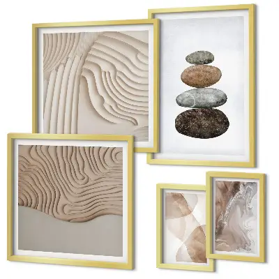 Set de tablouri decorative de perete forme abstracte în culori pastelate