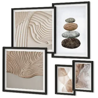 Set de tablouri decorative de perete forme abstracte în culori pastelate