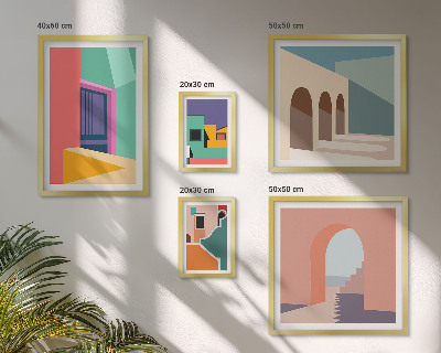 Decorațiune de perete set tablouri Ilustrații colorate ale orașului