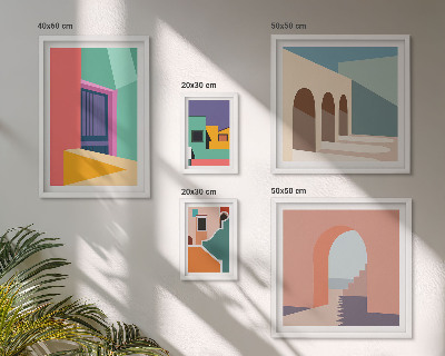 Decorațiune de perete set tablouri Ilustrații colorate ale orașului
