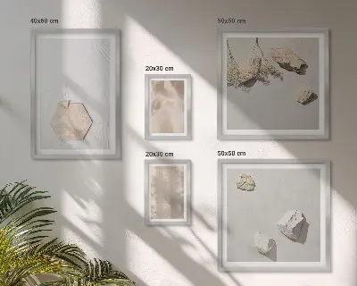 Poliptic înrămat cu texturi naturale subtile în stil boho