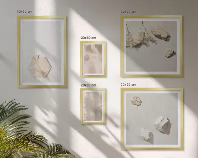Poliptic înrămat cu texturi naturale subtile în stil boho