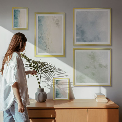 Decorațiune de perete set tablouri Minimalism pe pânză cu acuarele vărsate