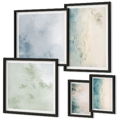 Decorațiune de perete set tablouri Minimalism pe pânză cu acuarele vărsate