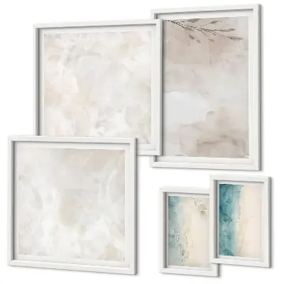 Set de tablouri decorative de perete cu textură subtilă de acuarelă
