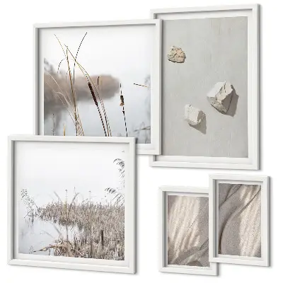 Set de tablouri decorative pentru perete cu prim-planuri ale structurii în stil boho