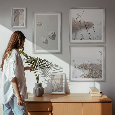 Decorațiune de perete set tablouri Prim-planuri ale structurii în stil boho