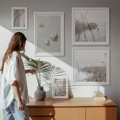 Decorațiune de perete set tablouri Prim-planuri ale structurii în stil boho