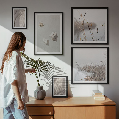Decorațiune de perete set tablouri Prim-planuri ale structurii în stil boho