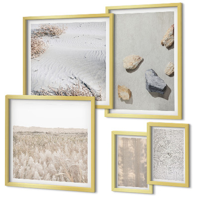 Polyptic înrămat Texturi naturale boho