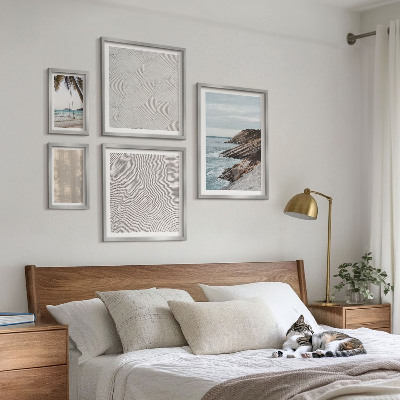 Decorațiune de perete set tablouri Vederi la malul mării pe nisip de vară