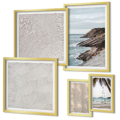Decorațiune de perete set tablouri Vederi la malul mării pe nisip de vară