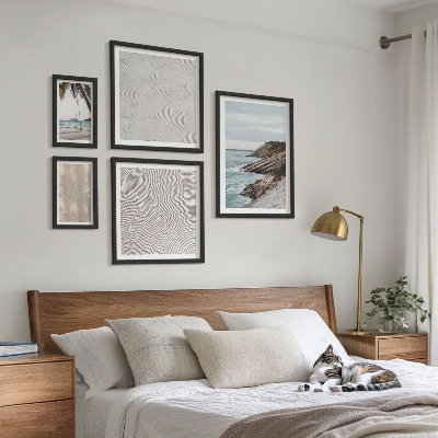 Decorațiune de perete set tablouri Vederi la malul mării pe nisip de vară