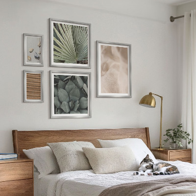 Decorațiune de perete set tablouri Texturi de țesături din lemn și pietre