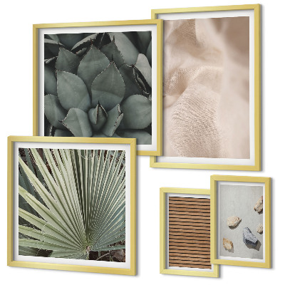 Decorațiune de perete set tablouri Texturi de țesături din lemn și pietre