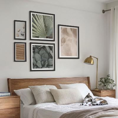 Decorațiune de perete set tablouri Texturi de țesături din lemn și pietre